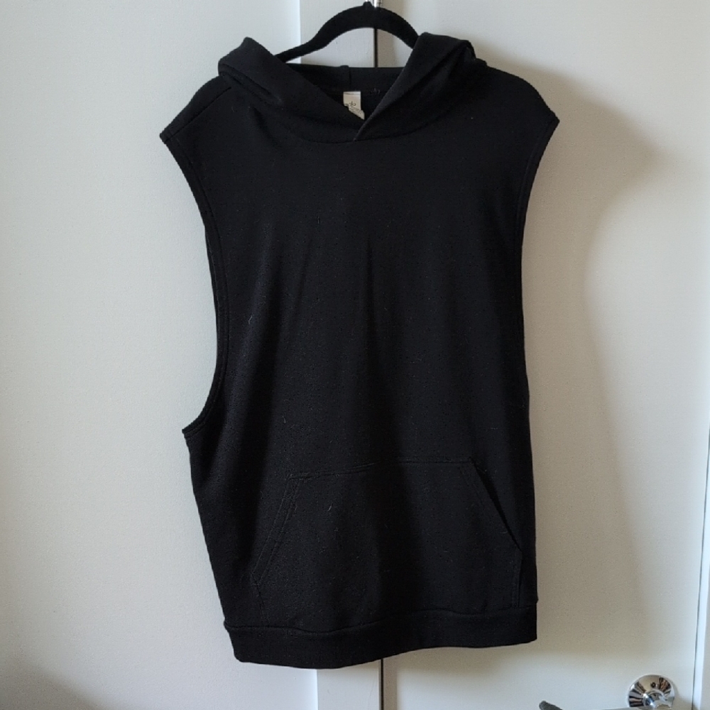 ALO Yoga Black Sleeveless Hoodie